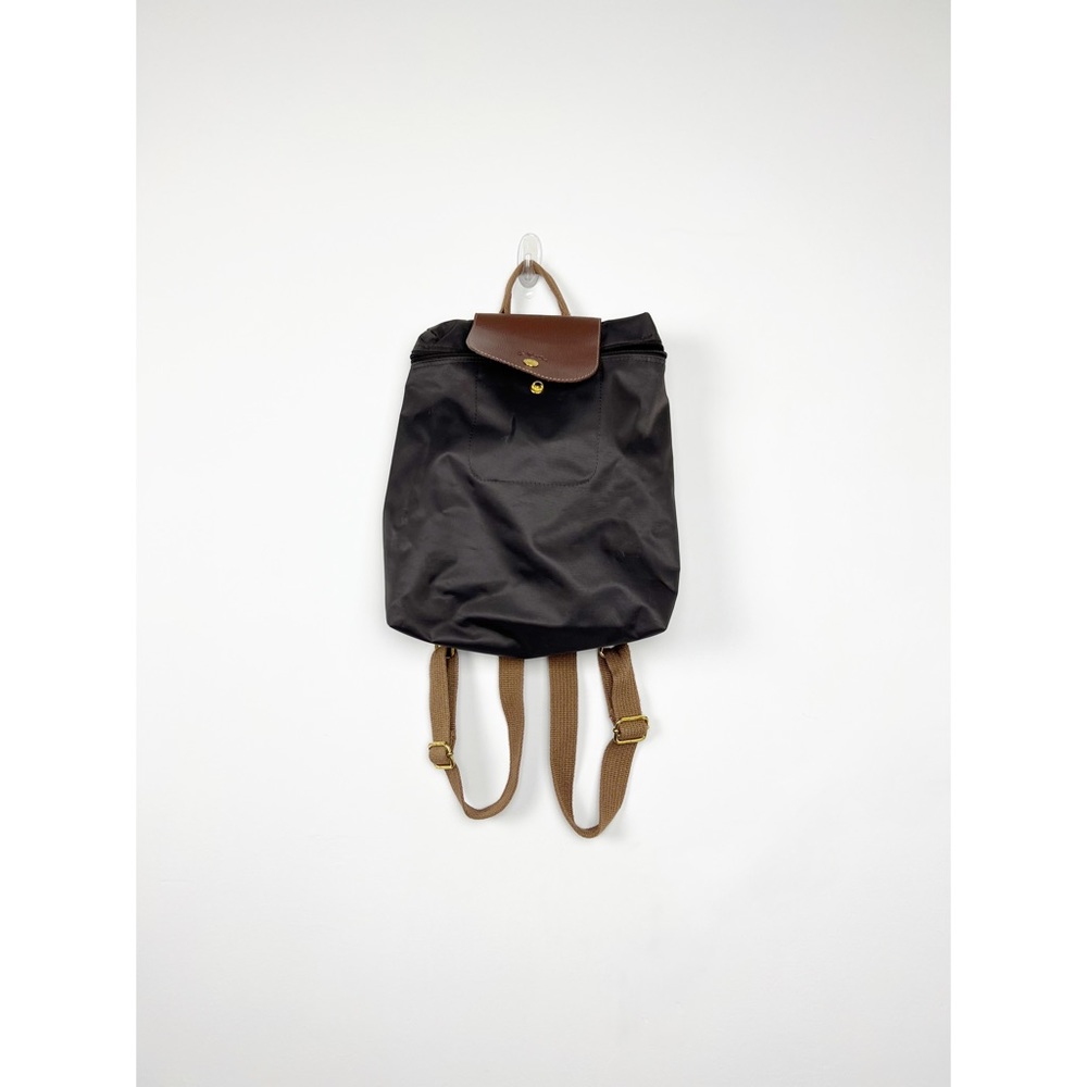 Longchamp Le Pliage Backpack Brown w Brown Leather